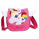 TENDYCOCO UmhäNgetasche Kinder MäDchen - Niedliche Einhorn Tasche Aus Oxford Stoff 14X13X5 Cm Ideal FüR Alltag Und FreizeitaktivitäTen Perfektes Geschenk FüR Kinder