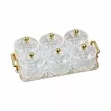 LOVIVER Nordic Caddy Servierplatte, Tablett mit getrockneten Früchten, Dessert-Trennplatte, Servierplatte für Obst-Snacks für Partys, Zuhause, Schließe 6 Schalen ab