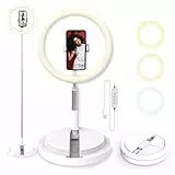 DIGIPOWER 11' Ringlicht, höhenverstellbar (58 – 168cm), 3 Beleuchtungsmodi, 10 Helligkeitsstufen, Handyhalterung (iOS/Android), für Make-Up, YouTube, TikTok und Vlogging