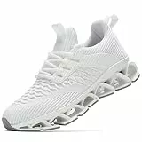 Wrezatro Damen Slip on Walking Laufschuhe Blade Tennis Casual Fashion Sneakers Komfort rutschfest Arbeit Sport Athletic Trainer, Weiss/opulenter Garten, 39 EU
