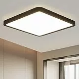 muyuua Deckenlampe LED Deckenleuchte Flach - Schlafzimmerlampe Schwarz Badezimmerlampe 23CM Deckenbeleuchtung Schlafzimmer 18W Küchenlampe Eckig Badlampe Decke Flurlampe 4000K für Bad Küche Flur
