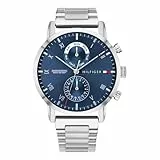Tommy Hilfiger Multi Zifferblatt Quarz Uhr für Herren mit Silbernes Edelstahlarmband - 1710401
