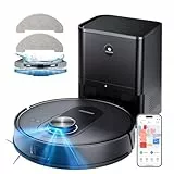 Proscenic Q8 Max Saugroboter mit Wischfunktion, 8000Pa 200min Staubsauger Roboter mit Absaugstation 3L Staubbeutel, Intelligentes Laser Navigation mit 5 Karten, Steuerung über APP Alexa Google Siri