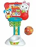 Clementoni | Mein erster interaktiver Basketballkorb für Babys ab 18 Monaten | Baby Buchstaben, Zahlen, Töne & Lichter | waschbarer Ball | verstellbar & aufhängen | Lernspielzeug