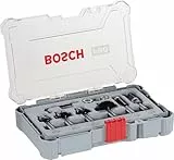 Bosch 6x PRO Rand- und Kantenfräser-Set, 6-tlg. (für Weichholz, Hartholz, Ø 19, 25, 25, 35, 13, 16 mm, Professional Zubehör Handfräse, Kantenfräse)