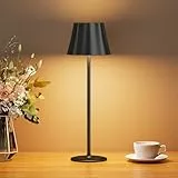 Suright Tischlampe Kabellos, 5000mAh Akku Tischleuchte mit 3 Farbmodi & Stufenlos Dimmbar, LED Tischlampe IP54 Wasserdicht für Outdoor Camping, Terrasse, Wohnzimmer, Schlafzimmer