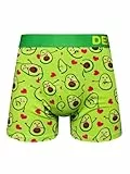 Dedoles Boxershorts Herren Unterwäsche Trunks Baumwolle lustige Designs Dinosaurier Hamster Spiele Maulwurf Geschenk, Farbe: Grün, Motiv: Avocado-Liebe Unterhose, Gr. L