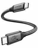 Silkland 40Gbps USB4 für Thunderbolt 4 Kabel 30CM, USBC Kabel 240W PD3.1 48V/5A, 8K@60Hz 4K@144Hz HDR USBC mit Thunderbolt 5 Kurz für Macbook, Android Auto, iPad, Dock, PSSD, iPhone 16/15, eGPU