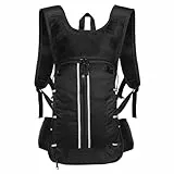 Guittly Fahrradrucksack klein mit Helmnetz, MTB Rucksack - Ultraleicht 330g / 10L, Wasserdicht Rucksäcke für Herren & Damen, Trinkrucksack Fahrrad für Radsport,Camping,Laufen (Schwarz)