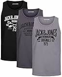 JACK & JONES Herren Tank-Tops Vielfältige Prints | Schmale Passform und atmungsaktive Baumwolle (3er Opt - 3 (3er Havka TT, XL))
