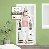 empasa Fliegengitter Tür Magnet Fliegenvorhang DELUXE Insektenschutz für Terrassen- und Balkontür, mit 26 starken Magneten, selbstschließend, in anthrazit und weiß, in vielen Größen