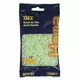 Hama Perlen 207-55 Bügelperlen Beutel mit ca. 1.000 Midi Bastelperlen mit Durchmesser 5 mm in Leuchtfarbe grün, kreativer Bastelspaß für Groß und Klein