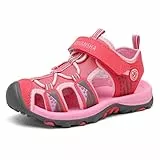 Mishansha Sandalen Mädchen Sommer Geschlossene Sandalen Kinder Atmungsaktiv Outdoor Sport Trekking & Wandersandalen Rosa 31 EU