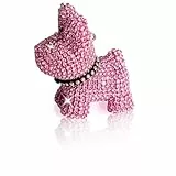 IRIVER BLANK Niedliche Strass-Schlüsselanhänger für Damen und Mädchen – funkelnder und glänzender Kristall-Schlüsselanhänger für Handtaschen, Autoschlüssel, Münzgeldbörse, Rucksack, Hund-rosa