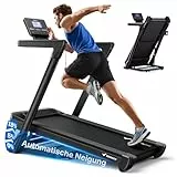 MERACH Laufband Für Zuhause mit Steigung, 18% Automatische Neigung, 1-14km/h Laufband Klappbar, 3.5HP Walking Pad, Treadmill for Home Max 159KG, 46 * 120CM, Laufbänder APP mit 12 Trainingsprogrammen