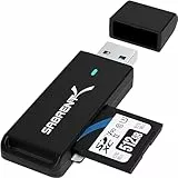 SABRENT SD, Micro SD Kartenleser, USB 3.2 gen 1 Kartenleser, 5Gbps High Speed Externe Kartenlesegeräte OTG Adapter unterstützt MMC/TF/SDXC/SDHC/Micro SDHC/Micro SDXC, für PC, usw (CR-T2MS)