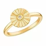 s.Oliver Ring 925 Sterling Silber Damen Ringe, mit Zirkonia synth., Gold, Münze, Kommt in Schmuck Geschenk Box, 2031432