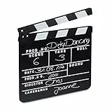 Relaxdays 2 x Filmklappe Holz, Regieklappe, Synchronklappe, Clapperboard, beschriftbar, Deko, H x B: 26 x 30 cm, schwarz