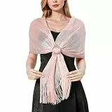 KALOEY Stola Damen Festlich Fur Abendkleid Funkelnde Metallische Abendkleid Hochzeit Pashmina mit Schalschnalle