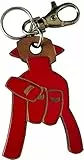 Etabeta Artigiano Toscano Schlusselanhanger glucksbringer - GOOD LUCK - Echtes Leder Made in Italy (Rot)