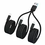 GIMIRO Multi-use 3 in 1 Type C Charging USB Cables Fast Charge Data Transfer [ 120CM ] Each Branch Charge Cable - Best for Office Game Travel Car Home (Black-CCC)
