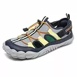 SAGUARO Barfuß Sandalen Herren Damen Sommer Trekkingsandalen Outdoor Geschlossene Wandersandalen Atmungsaktiv Rutschfest Barfussschuhe für Reisen, Alltag und Strand, Dunkelblau 40EU