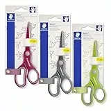 STAEDTLER Noris 965 Bastelschere, Hohe Schneidleistung, Karton-Karte mit 1 Schere, 3 Farben sortiert, 965 17P BK