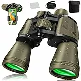 20x50 Fernglas für Erwachsene, HD Fernglas mit Nachtsicht Kompaktes Ferngläser mit FMC-Objektiven Wasserdichtes Taktisches für Jagd Wandern Konzertreise mit BAK4 Prism mit Smartphone Adapter KQ