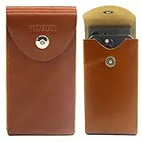 Leder Dual Handy Gürtel Holster für iPhone 15 Pro Max 14 Pro Max Samsung Galaxy S23 Ultra S24 Ultra Flip Handytasche für Gürtel Universal Smartphone Tasche mit Gürtel Loop Clip für Männer Frauen