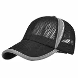 VORCOOL Männer Baseball Caps Mesh Einstellbare Trucker Baseballmütze Sonnenschutz Sonnenhut für Baseball Tennis Laufen Outdoor-Sportarten (Schwarz)