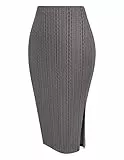 Zeagoo Damen Elegant Bleistift Rock - Seitenschlitz Eng Strickrock Midi Stretch Bodycon Business Pencil Skirt