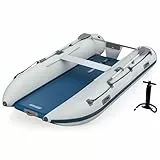 Bestway Hydro Force Sportboot Komplett-Set Beacon Elite, 335 x 160 x 47 cm, 5 Personen, bis 640 kg, TriTech-Material, Aluminium-Sitzbank, 15-PS-Motorhalterung, GS-Zertifiziert, Ruder, Pumpe, Tasche
