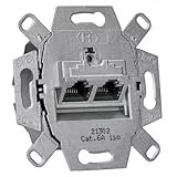 Rutenbeck UAE - Cat. 6A iso Universal-Anschlussdose/Datendose LAN 136104070, 2-Fach RJ45, 10 Gbit/s, Unterputz, geschirmt