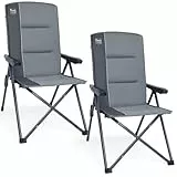 TIMBER RIDGE 2er Campingstuhl Faltbar Hohe Lehne mit 3 Positionen verstellbar Klappstuhl Camping 160kg Breiter Sitz 57m Camping Stuhl Gepolstert für Balkon Wohnmobil Garten Festivals Events