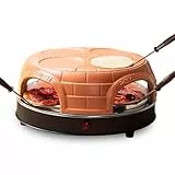 Emerio Pizzaofen, PIZZARETTE das Original, handgemachte Terracotta Tonhaube, neues PRE-BAKE Design, für Mini-Pizza, echter Familien-Spaß für 4 Personen, PO-115847.1