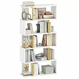 YITAHOME Bücherregal, Industrielles Regal mit Metallrahmen, Hohes Standregal, Offenes Lagerregal, Präsentationsregal, Aufbewahrungsorganizer für Wohnzimmer Home Office Schlafzimmer, Gold