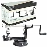 ScrapCooking 5255, Need'it 3-in-1 Apfelschäler Metall Edelstahl-Apfelschälmaschine mit Kurbel, Professioneller für Backwaren, Küche - Schwarz