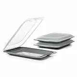 TATAY Aufschnittboxen für Kühlschrank | 3er Set Standard | Frischhaltedosen mit Deckel, Stapelbar | Geeignet für Gefrierschrank, Mikrowelle und Spülmaschine | BPA-frei, 17x3,2x25,2 cm, Grau