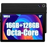 MUISOO Tablet 11 Zoll, Android 14 Tablet mit Octa Core 2,0 GHz Prozessor, 16 GB RAM 128 GB ROM 1 TB TF, 5G + 2,4 G WiFi 6, 8+5 MP Dual Kamera, 6800 mAh Akku, Bluetooth 5.0 (Schwarz, 11 Zoll)