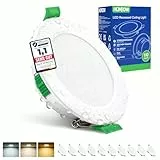 HOMEOW LED Einbaustrahler 230V, 5W 400LM LED Spot 68mm - 80mm Lochmaß, IP44 Warmweiß Neutralweiß Kaltweiß Deckenspots, 24mm Ultra Flach Einbauleuchten für Badezimmer Küche, 10er Set