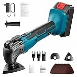 Tanniws Professional Oszillierendes Multifunktionswerkzeug 1500mAh Oszillierende Werkzeuge 6 variable Geschwindigkeiten 6000 20000 OPM Winkelschwinger 4 ° Multi Oszillierendes Werkzeug mit LED-Licht