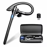 Mosyxe Headset Bluetooth 6.1 Kabellos Kopfhörer mit CVC8.0 Mikrofon 180 Std Bereitschaftszeit Freisprech Handy Headset 1,5 std Schnellladung USB Zwei-Geräte-Verbindung Ohrhörer