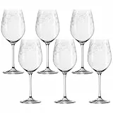 Leonardo Chateau Rotwein-Gläser, 6er Set, spülmaschinenfeste Wein-Gläser, Rotwein-Kelch mit gezogenem Stiel, Wein-Glas mit Gravur, 510 ml, 035300