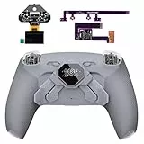 eXtremeRate Spark Remap Paddles Kit für ps5 Controller BDM030/040/050/060 Modell, Clicky Trigger Modul&4 belegbar Back Buttons&OLED-Display&Griff Rückgehäuse Upgrade Set-Neu Hoffnung Grau
