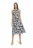 Vera Mont Damen Cocktailkleid mit Print Weiß/Dunkelblau,44