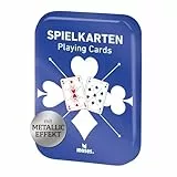 moses. Spielkarten Classic – stilvolles Kartenset für Erwachsene & Kinder, für Skat, Poker, Mau Mau & mehr, ab 6 Jahren, 2+ Spieler, Blau