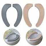 Gukasxi WC-Sitzbezug, 2 Paar Toilettensitzbezug Dicker Und Wärmer Wc-Sitz Pad WC Wärmer Pad, Waschbarer WC Abdeckung Cover Pad Toilettensitzkissen