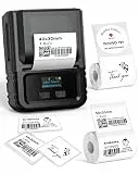 Phomemo M120 Etikettendrucker mit 3 Rollen Etikettenpapier, Bluetooth Thermo Beschriftungsgerät,Tragbare Monochrom Etikettiergerät für kleine Unternehmen, Heimetiketten, for iOS & Android