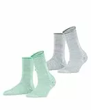 ESPRIT Damen Socken Allover Stripe Multipack W So Baumwolle gemustert 2 Paar, Mehrfarbig Green Grey 0240, 35-38
