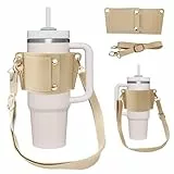 leyomgamz Stanley Cup Tasche Becher Wasserflaschenhalter Tasche, Verstellbare Tragetasche mit Schultergurt ID-Kartenfach Telefontasche & Becherhalter, mit Karabinerhaken für Outdoor & Reisen